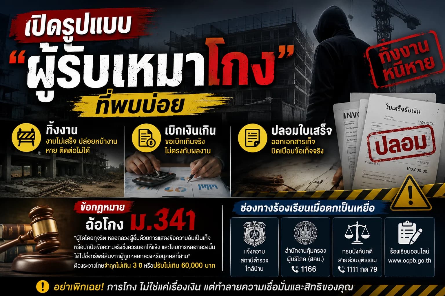 ผู้รับเหมาโกงคืออะไร? เปิด "กลโกงผู้รับเหมา" ที่พบบ่อย พร้อมข้อกฎหมายที่ควรรู้ก่อนตกเป็นเหยื่อ