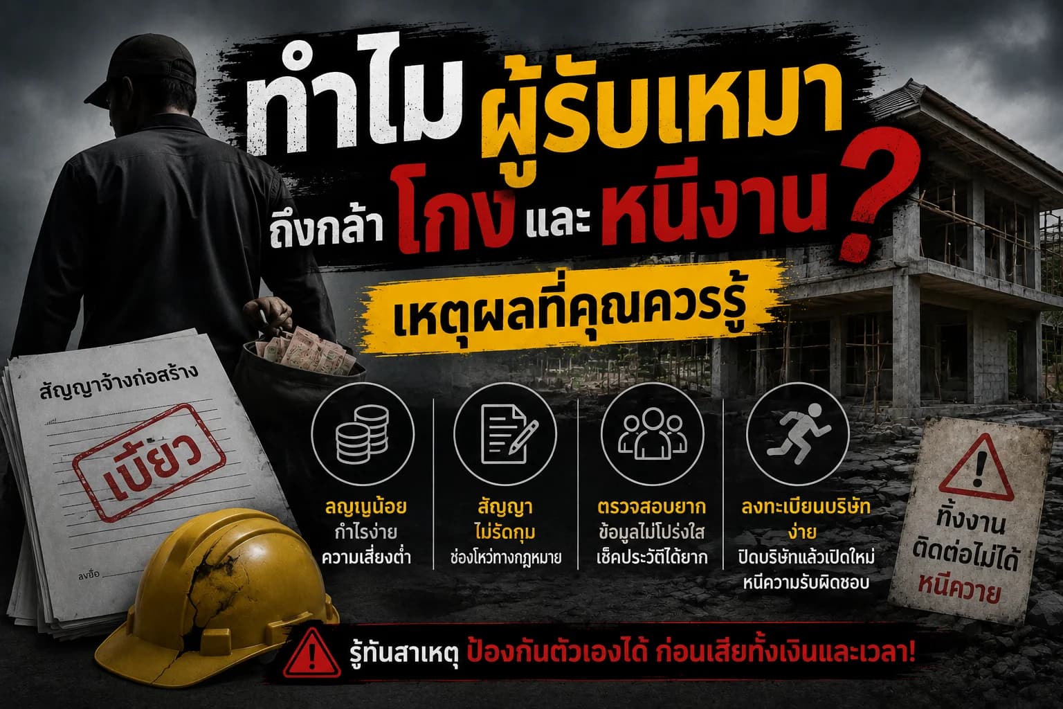 ทำไมผู้รับเหมาถึงกล้าโกงและหนีงาน? เหตุผลที่คุณควรรู้